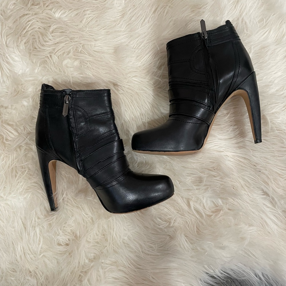 Black high heel booties
